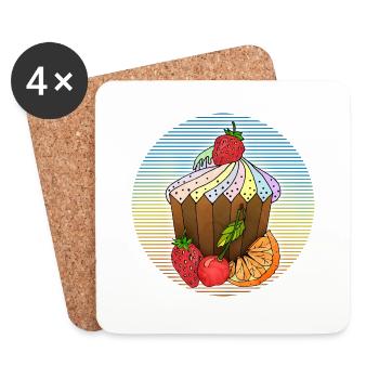 Cake - Coasters (set of 4) - white - Front
