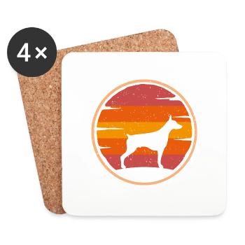 Dobermann retro Hunde Besitzer Hundemama Dobi - Untersetzer (4er-Set) - Weiß - Vorne