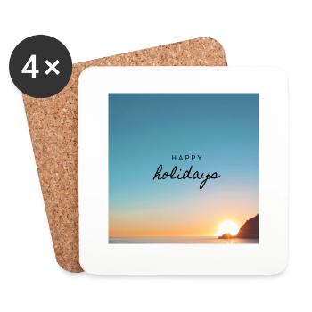 Happy Holidays! - Untersetzer (4er-Set) - Weiß - Vorne