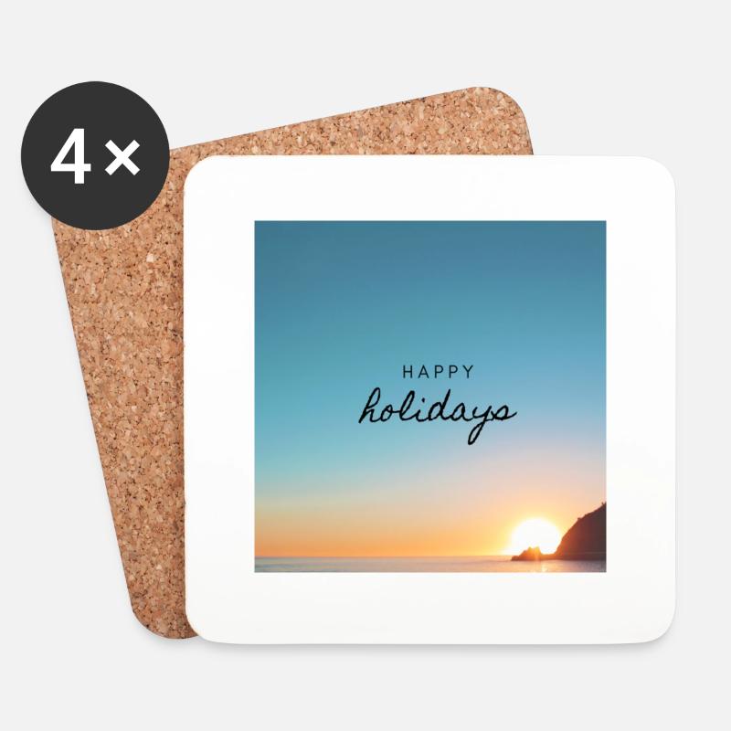 Happy Holidays! - Untersetzer (4er-Set) - Weiß