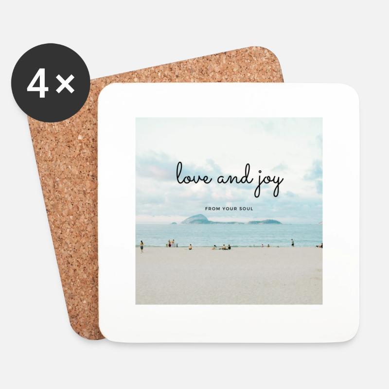 Love and joy - Untersetzer (4er-Set) - Weiß