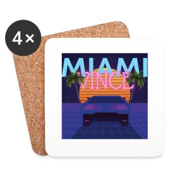 Miami Vince (Florida) - Coasters (set of 4) - white - Front