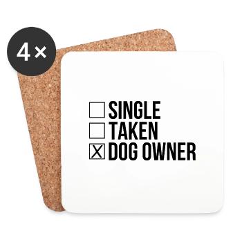 Single taken dog owner - Coasters (set of 4) - white - Front