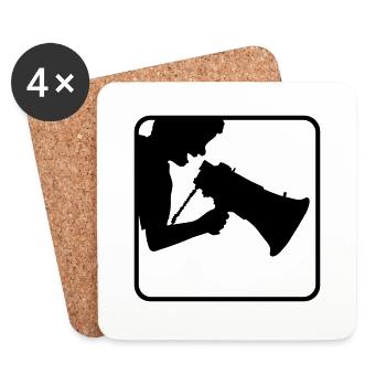 Speaker Speech Megafon Propaganda - Coasters (set of 4) - white - Front