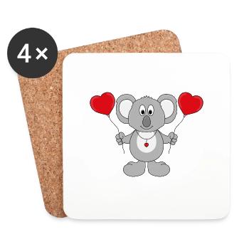 KOALA - LIEBE - TIER - KIND - BABY - Untersetzer (4er-Set) - Weiß - Vorne