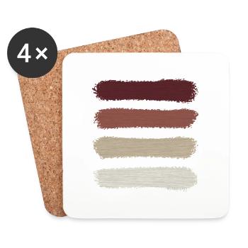 Vintage Retro Stripes "White Sunset" - Coasters (set of 4) - white - Front
