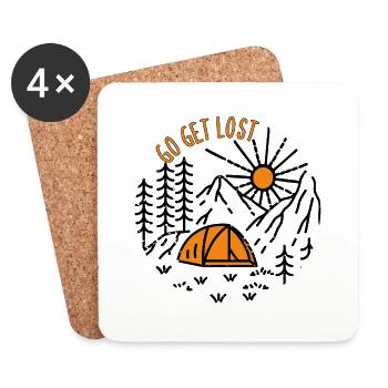 GO GET LOST OUTDOOR CAMPING LOVER - Coasters (set of 4) - white - Front