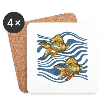 Fische - Untersetzer (4er-Set) - Weiß - Vorne