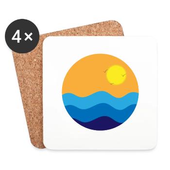 MEER UND SONNE - Untersetzer (4er-Set) - Weiß - Vorne