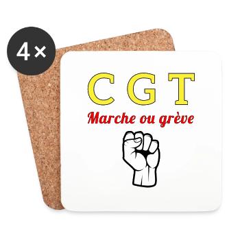 Cgt - Dessous de verre (lot de 4) - blanc - Devant