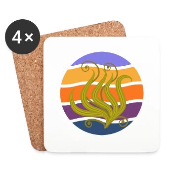 Colorful Underwater Design Plant Trendy - Coasters (set of 4) - white - Front