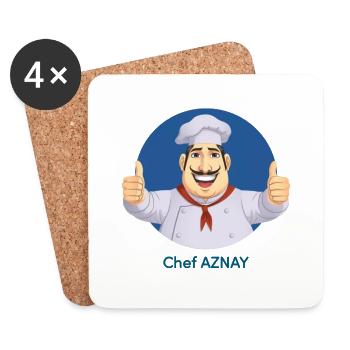 Chef cuisne - Dessous de verre (lot de 4) - blanc - Devant