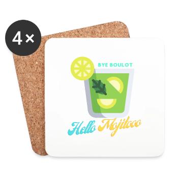 Hello mojito - Dessous de verre (lot de 4) - blanc - Devant