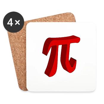 Pi la constante en 3D - Dessous de verre (lot de 4) - blanc - Devant