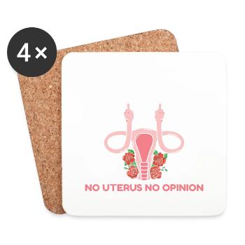 No Uterus No Opinion - Coasters (set of 4) - white - Front