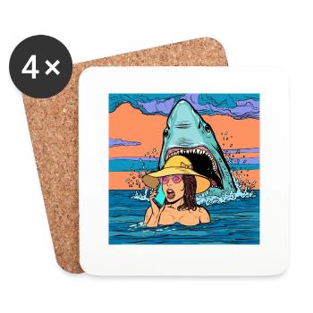 Shark Girl - Untersetzer (4er-Set) - Weiß - Vorne