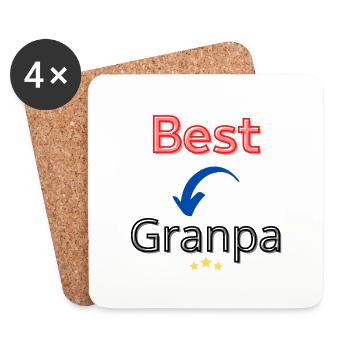 best granpa / meilleur grand père - Dessous de verre (lot de 4) - blanc - Devant