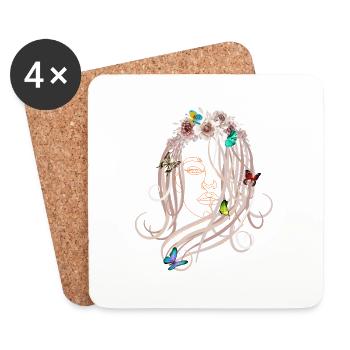butterfly kisses - Coasters (set of 4) - white - Front