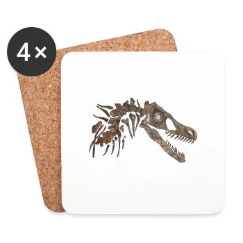 Velociraptor Skeleton - Untersetzer (4er-Set) - Weiß - Vorne