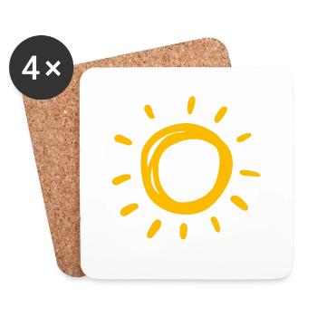 Sonne 2 - Untersetzer (4er-Set) - Weiß - Vorne