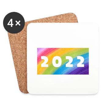Pride 2022 - Untersetzer (4er-Set) - Weiß - Vorne