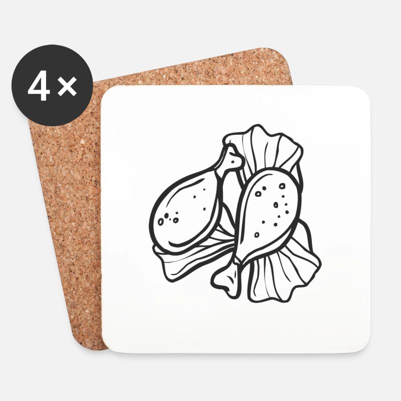 Grill Hähnchen - Untersetzer (4er-Set) - Weiß
