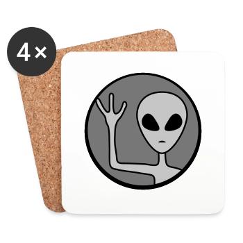 Around Alien waves friendly - Coasters (set of 4) - white - Front