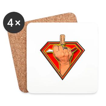 Super Woman - Dessous de verre (lot de 4) - blanc - Devant