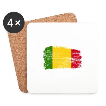 Flagge von Mali - Untersetzer (4er-Set) - Weiß - Vorne