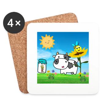 cow - Coasters (set of 4) - white - Front
