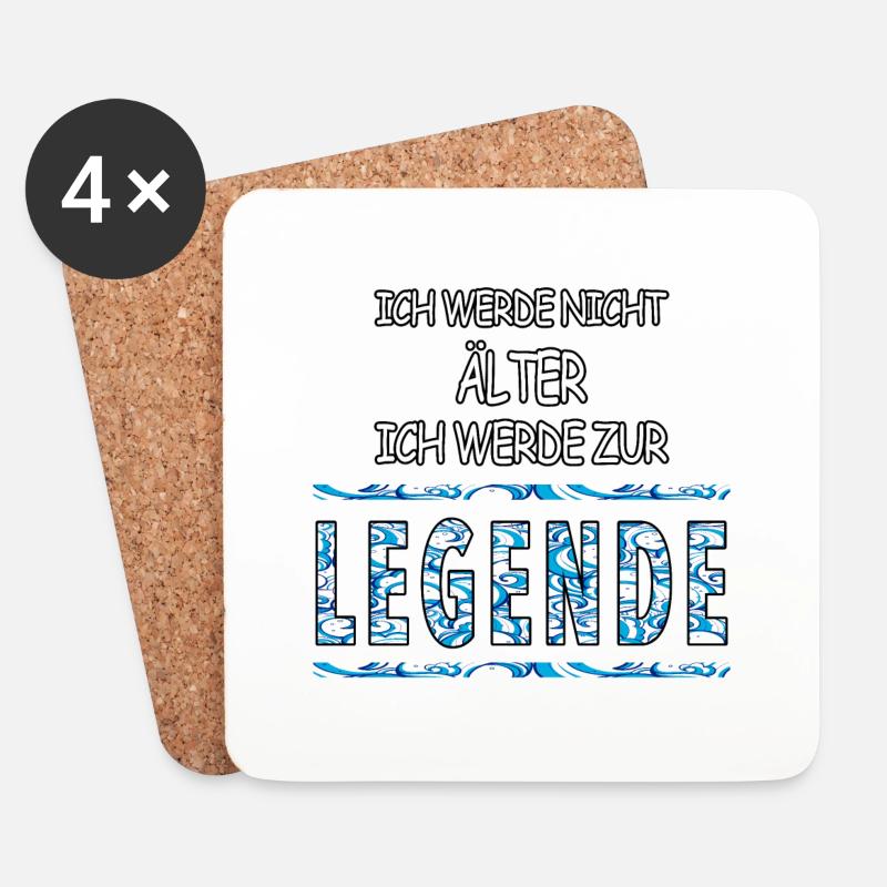 Ich werde nicht älter, ich werde zur Legende - Untersetzer (4er-Set) - Weiß
