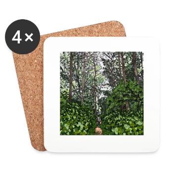 Walk through the woods - Coasters (set of 4) - white - Front