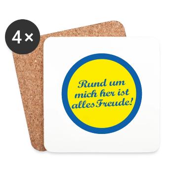 Rund um mich her ist alles Freude! - Untersetzer (4er-Set) - Weiß - Vorne