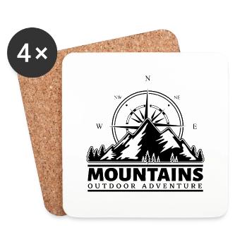 Mountains Outdoor Berge Bergsteiger Extremsport - Untersetzer (4er-Set) - Weiß - Vorne