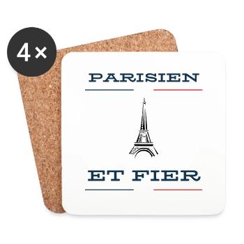 Parisien et Fier - Dessous de verre (lot de 4) - blanc - Devant