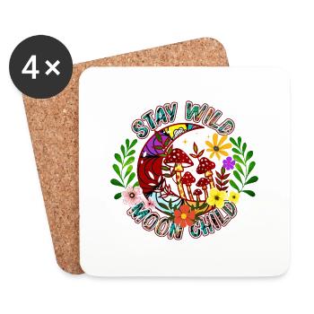 Stay Wild Moon Child hippie design - Coasters (set of 4) - white - Front