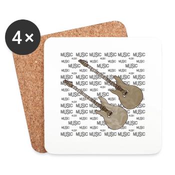 Guitars - Coasters (set of 4) - white - Front