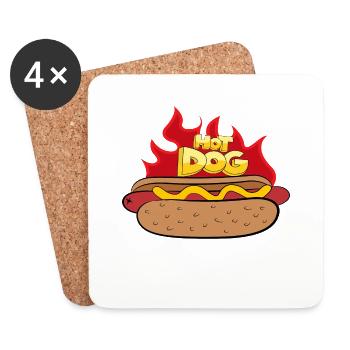 Hot dog - Coasters (set of 4) - white - Front