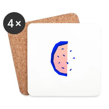 Abstract melon - Coasters (set of 4) - white - Front
