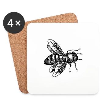 Abeille forestière - Dessous de verre (lot de 4) - blanc - Devant