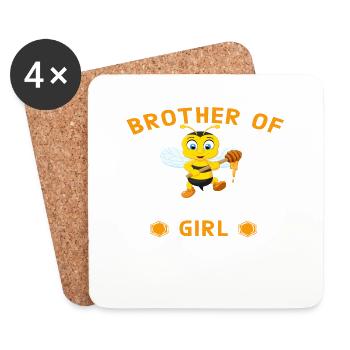 Brother of the Bee Day Girl - Untersetzer (4er-Set) - Weiß - Vorne