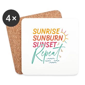 Lever de soleil Coup de soleil Sunset Repeat - Dessous de verre (lot de 4) - blanc - Devant