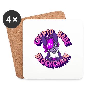 Crypto Babe Blockchain transparent - Dessous de verre (lot de 4) - blanc - Devant