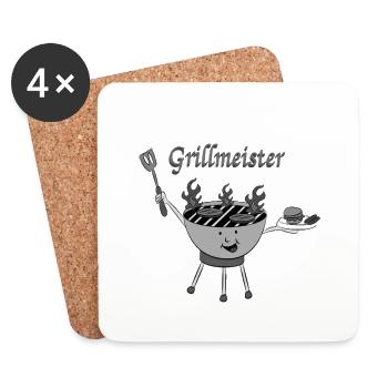 Grillmeister - Untersetzer (4er-Set) - Weiß - Vorne