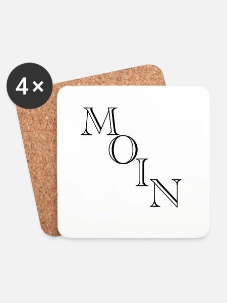 Moin moinsen moin moin - Untersetzer (4er-Set) - Weiß