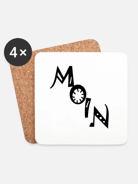 Moin, moinmoin - Untersetzer (4er-Set) - Weiß