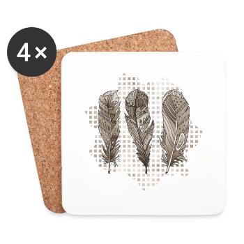 Stylo - Dessous de verre (lot de 4) - blanc - Devant