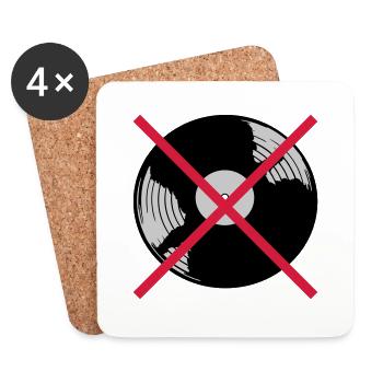 Forbidden Vinyl Record Music - Coasters (set of 4) - white - Front