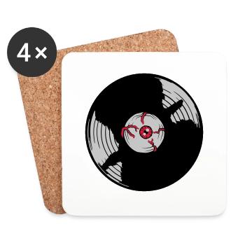 Disque vinyle Horror Eye - Dessous de verre (lot de 4) - blanc - Devant