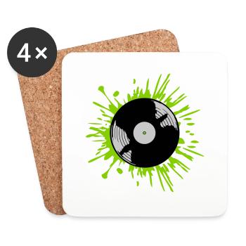 Gouttes de disque vinyle Color blobs - Dessous de verre (lot de 4) - blanc - Devant